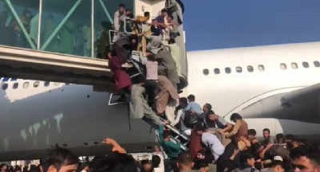 young man falling from a flying plane